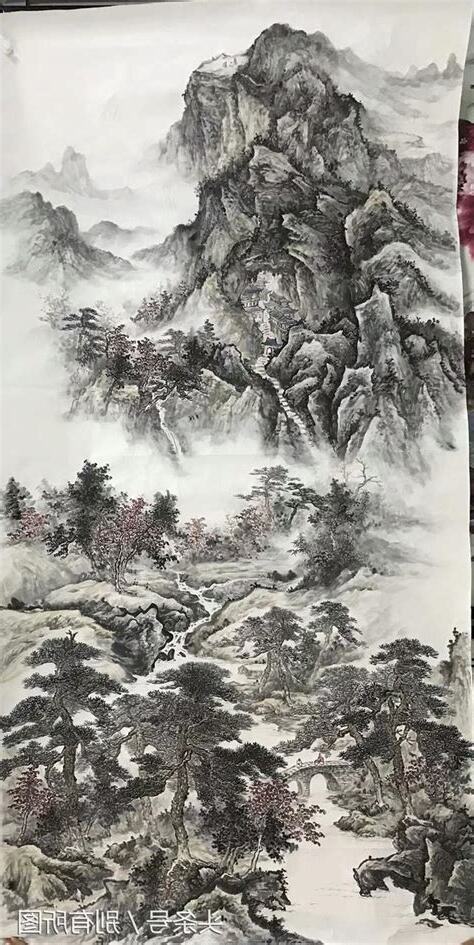 國畫 山
